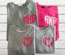 Load image into Gallery viewer, Heart Shaped Monogram Crew
