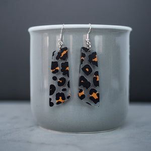 Transparent Leopard Bar Dangles