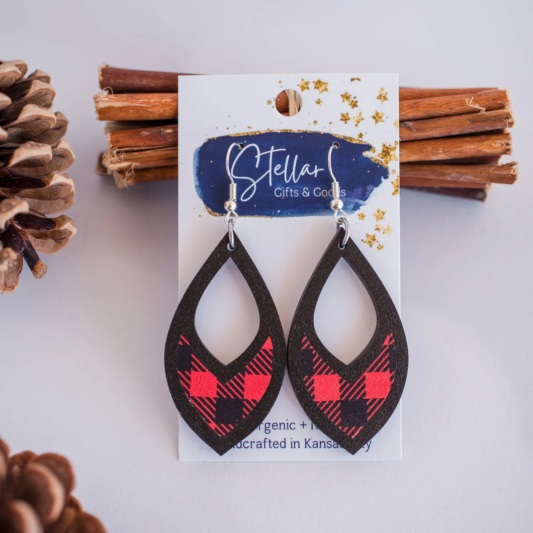 Red Buffalo Plaid Dangles