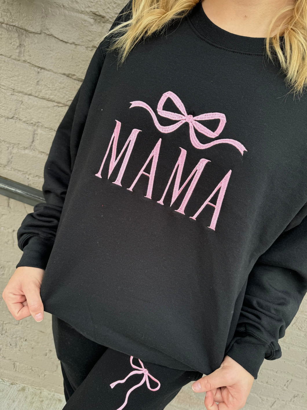 MAMA Bow Crewneck Pullover