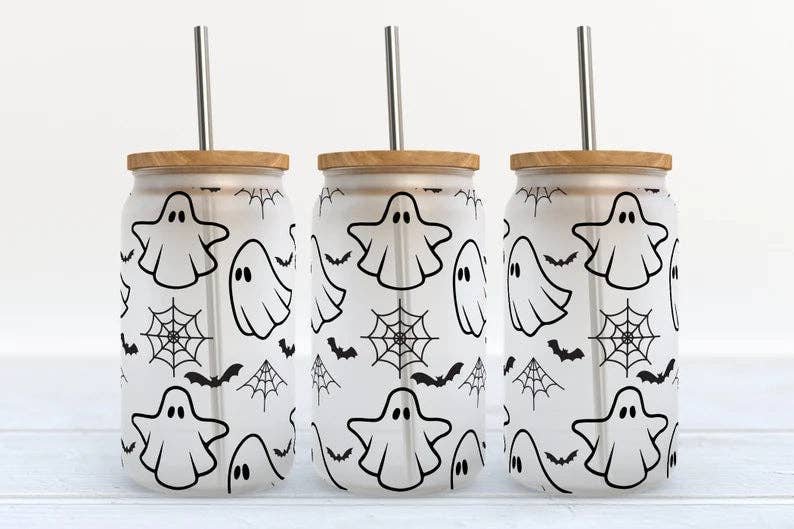 Cute Ghost Bats Ghost and Spiderwebs Tumbler