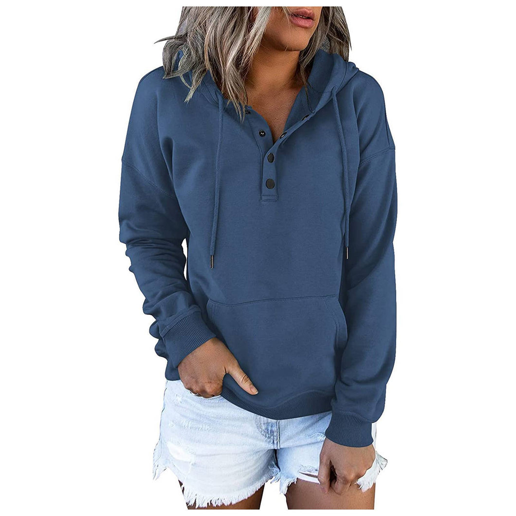 Hooded Drawstring Pocket Sweatshirt