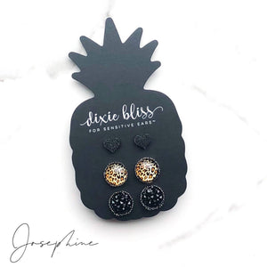 Black Leopard Trio Earrings