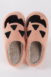 Halloween Pumpkin Slippers Black / 7.5