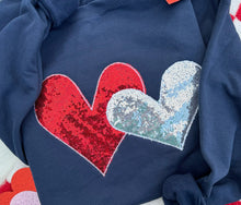 Load image into Gallery viewer, Overlapping Double Hearts Crewneck Pullover
