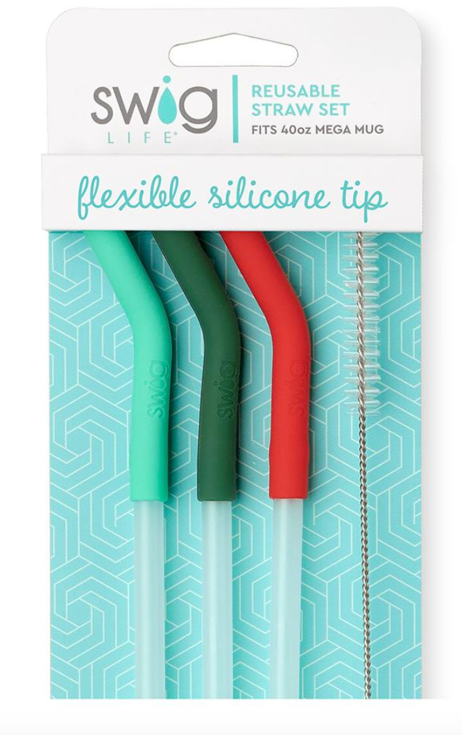 Holiday Reusable Straw Set