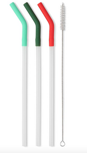 Holiday Reusable Straw Set