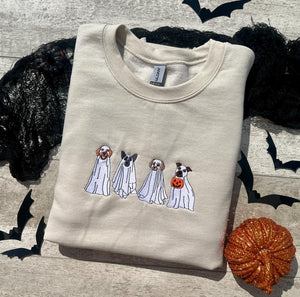 Embroidered Spooky Dogs Crewneck