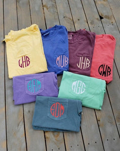 Monogram Comfort Color Pocket Tee