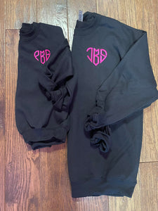 Heart Shaped Monogram Crew