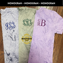 Load image into Gallery viewer, Comfort Colors ColorBlast Monogram Tee
